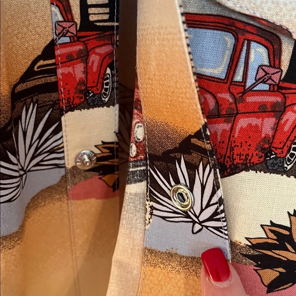 Panhandle Truck Border Western Snap Button Shirt - Picture 5 of 12